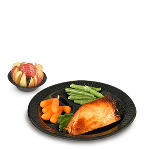 Foam Concorde® Laminated Compartmented Plate - Black