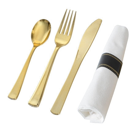 Golden Secrets Napkin Roll - Fork, Knife, Spoon